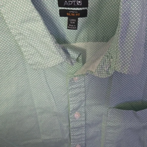 APT. 9 Green Print Short Sleeve Shirt - Picture 5 of 9